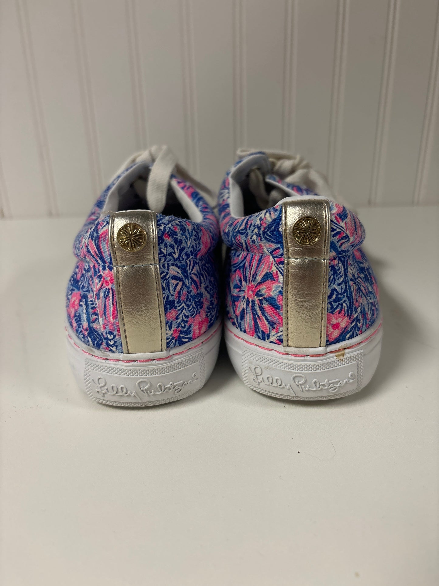 Shoes Designer By Lilly Pulitzer In Blue & Pink, Size: 9