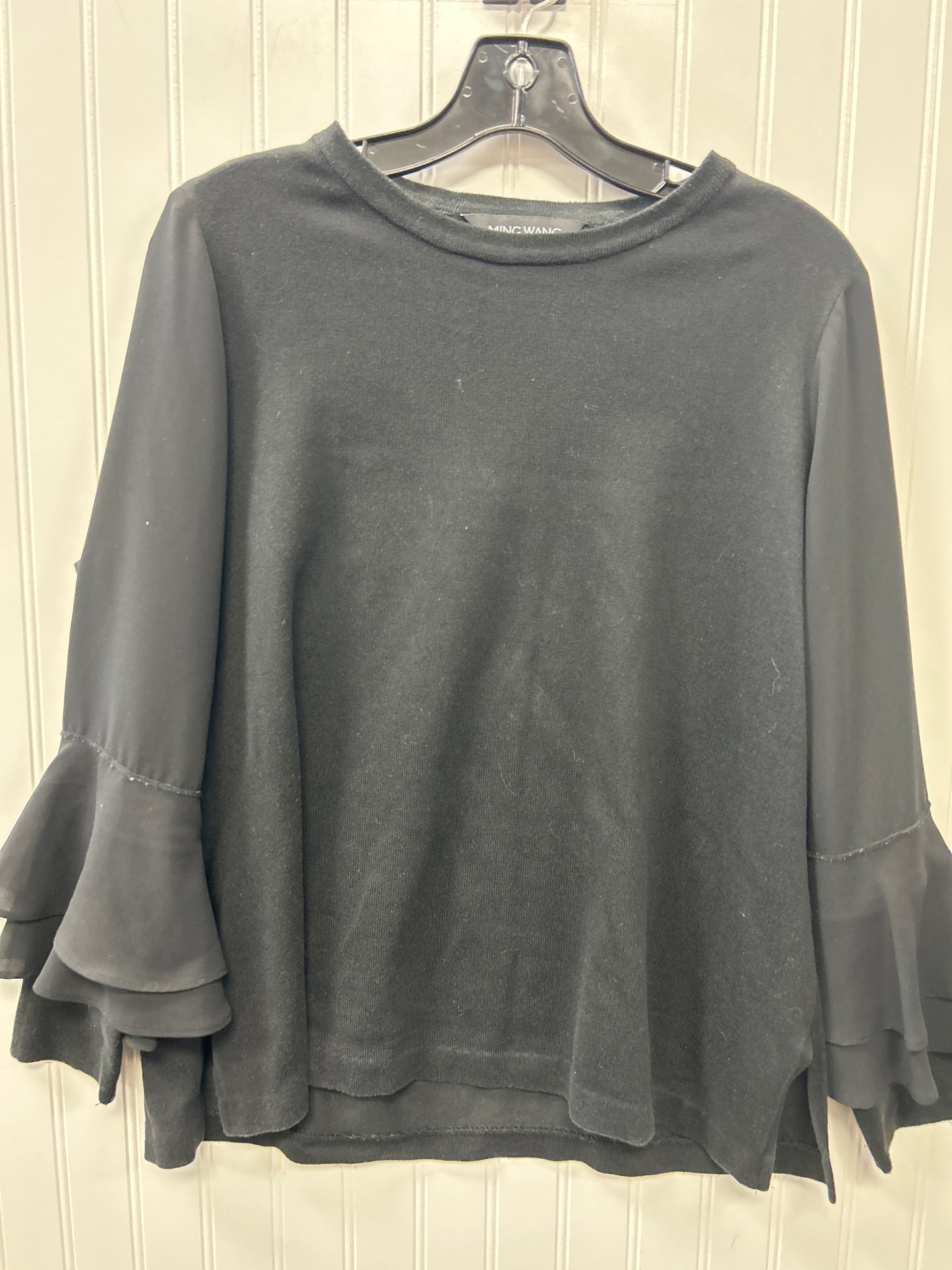 Blouse Ls By Ming Wang In Black, Size:M