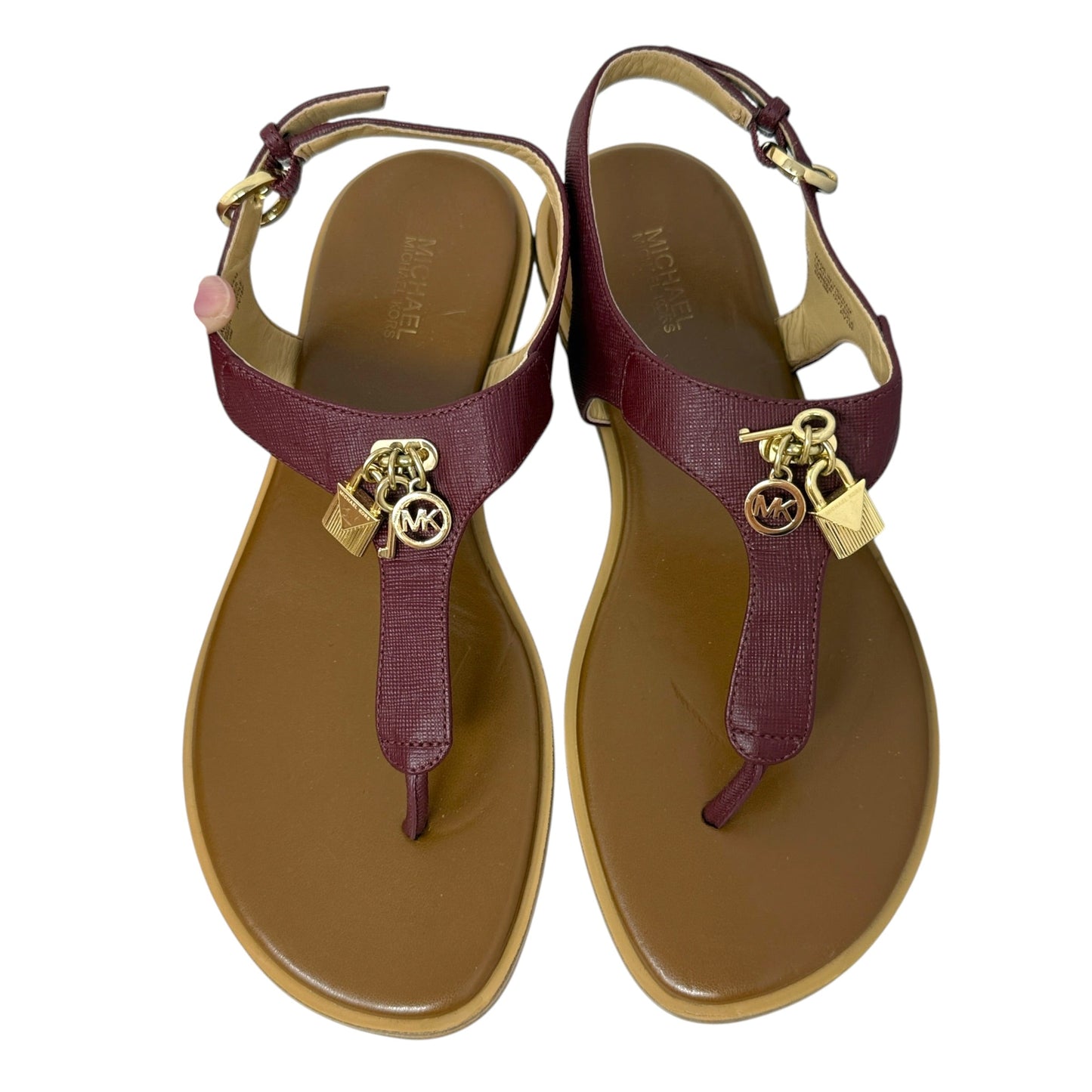 Suki T-Strap Charm Sandals By Michael By Michael Kors In Mulberry Wine, Size: 8