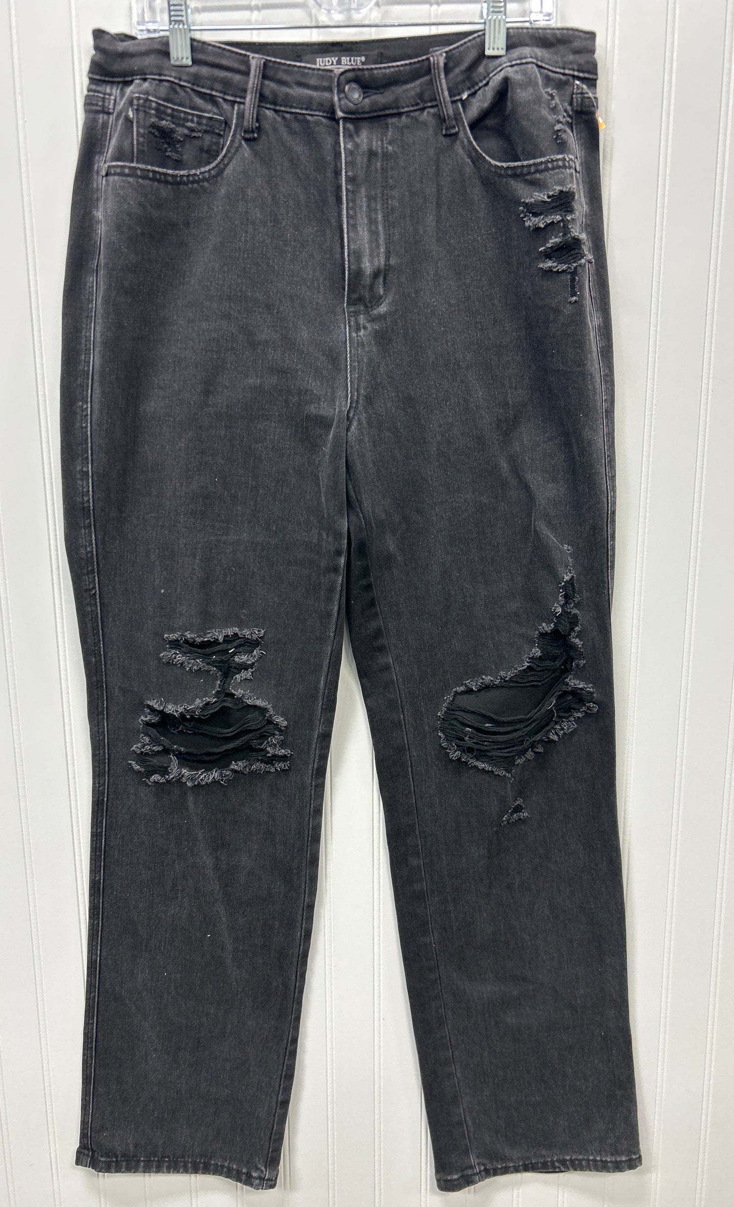 Jeans Straight By Judy Blue In Black Denim, Size:14
