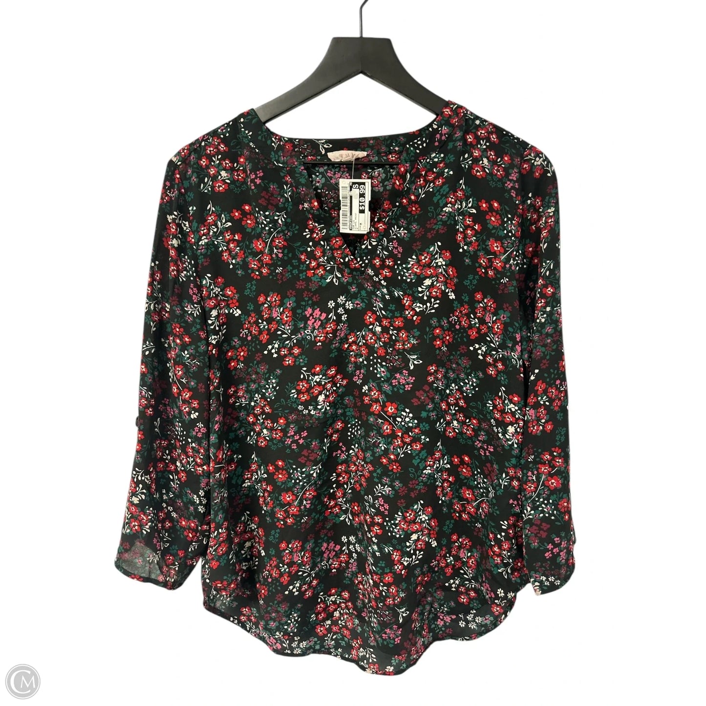 Top Long Sleeve By Maurices In Floral Print, Size: M