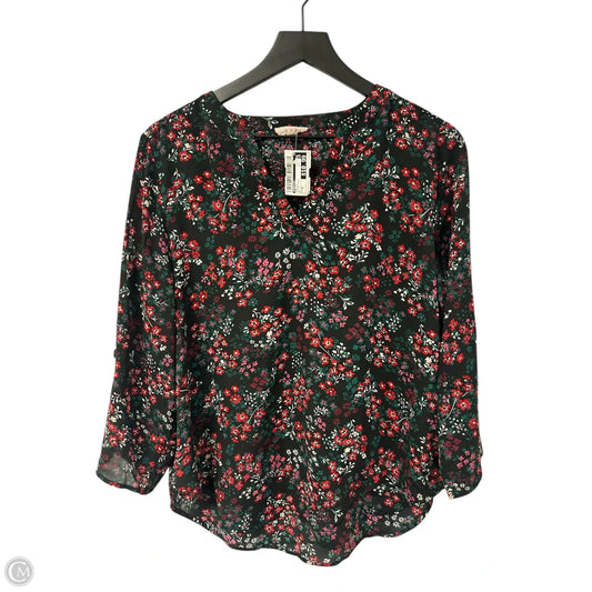 Top Long Sleeve By Maurices In Floral Print, Size: M