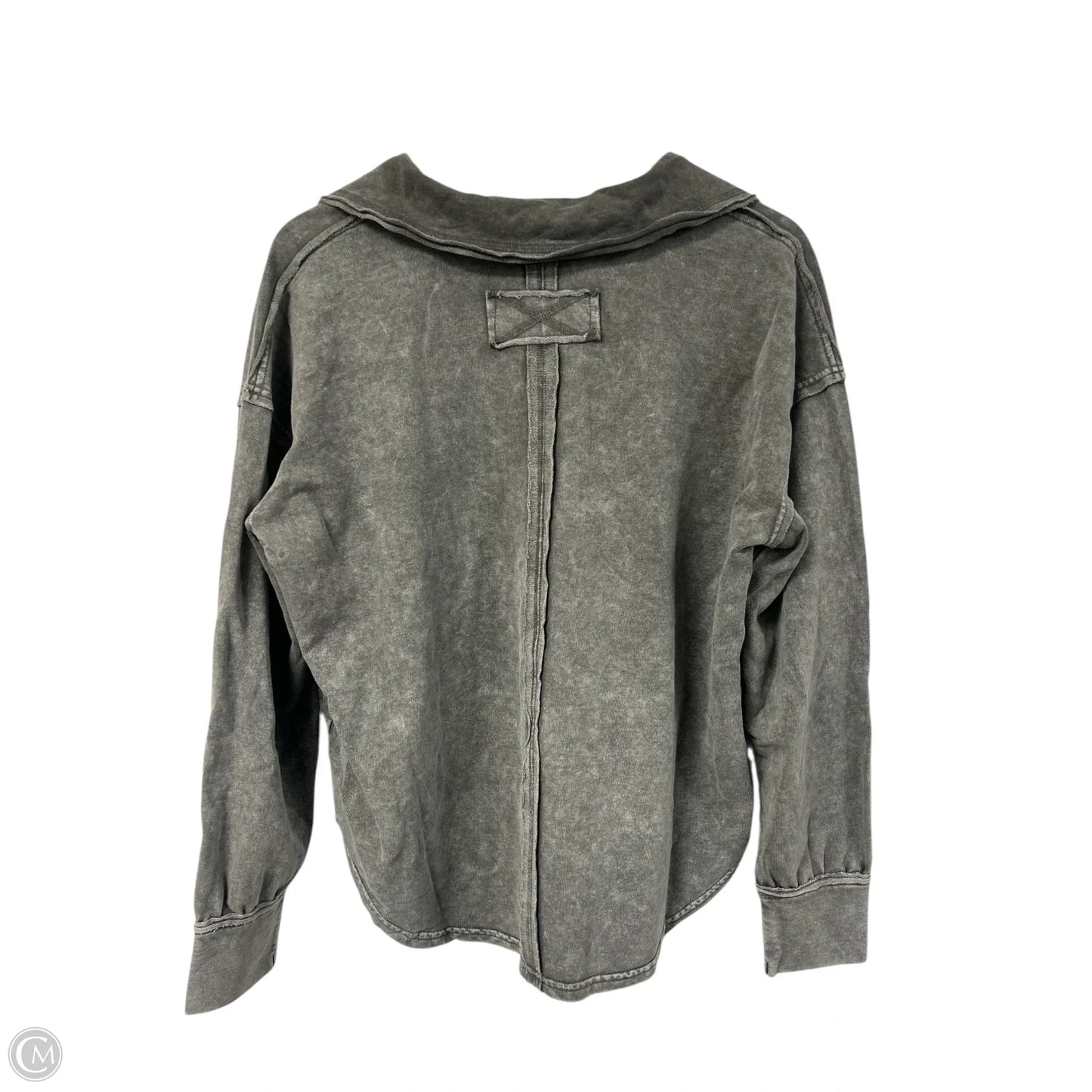 Top Long Sleeve By Blu Pepper In Grey, Size: L