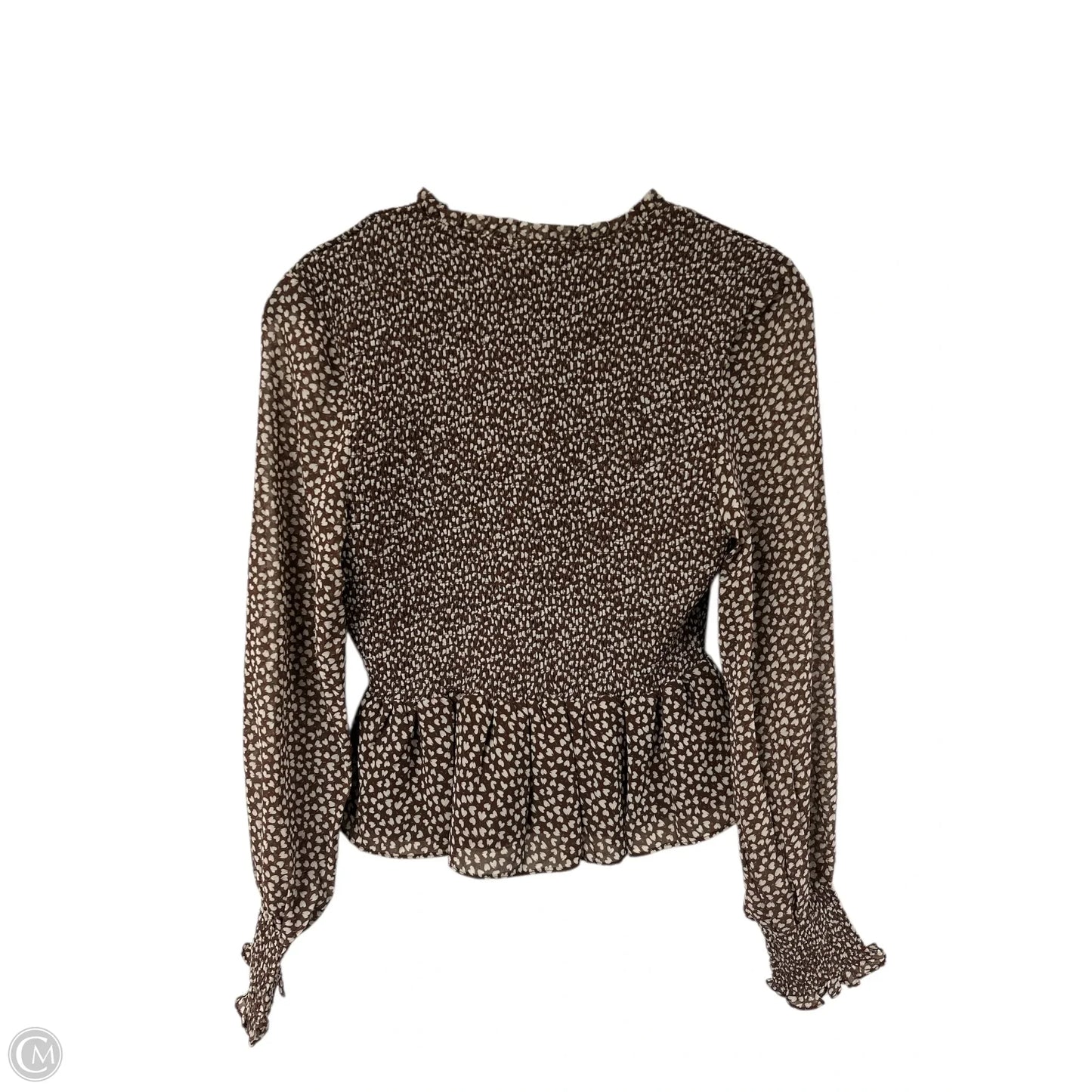 Top Long Sleeve By She + Sky In Brown, Size: S