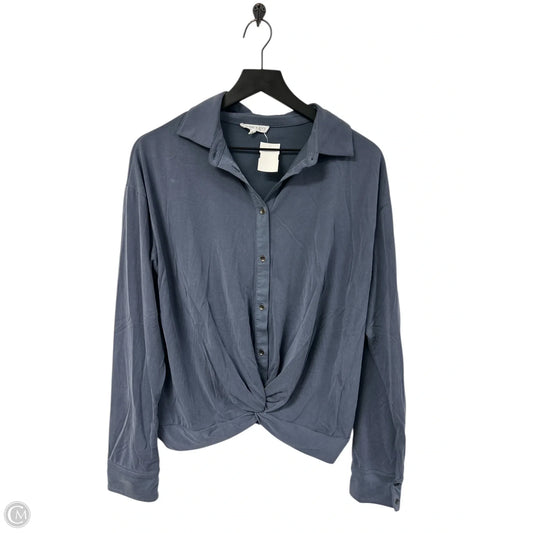 Blouse Long Sleeve By Clothes Mentor In Blue, Size: M