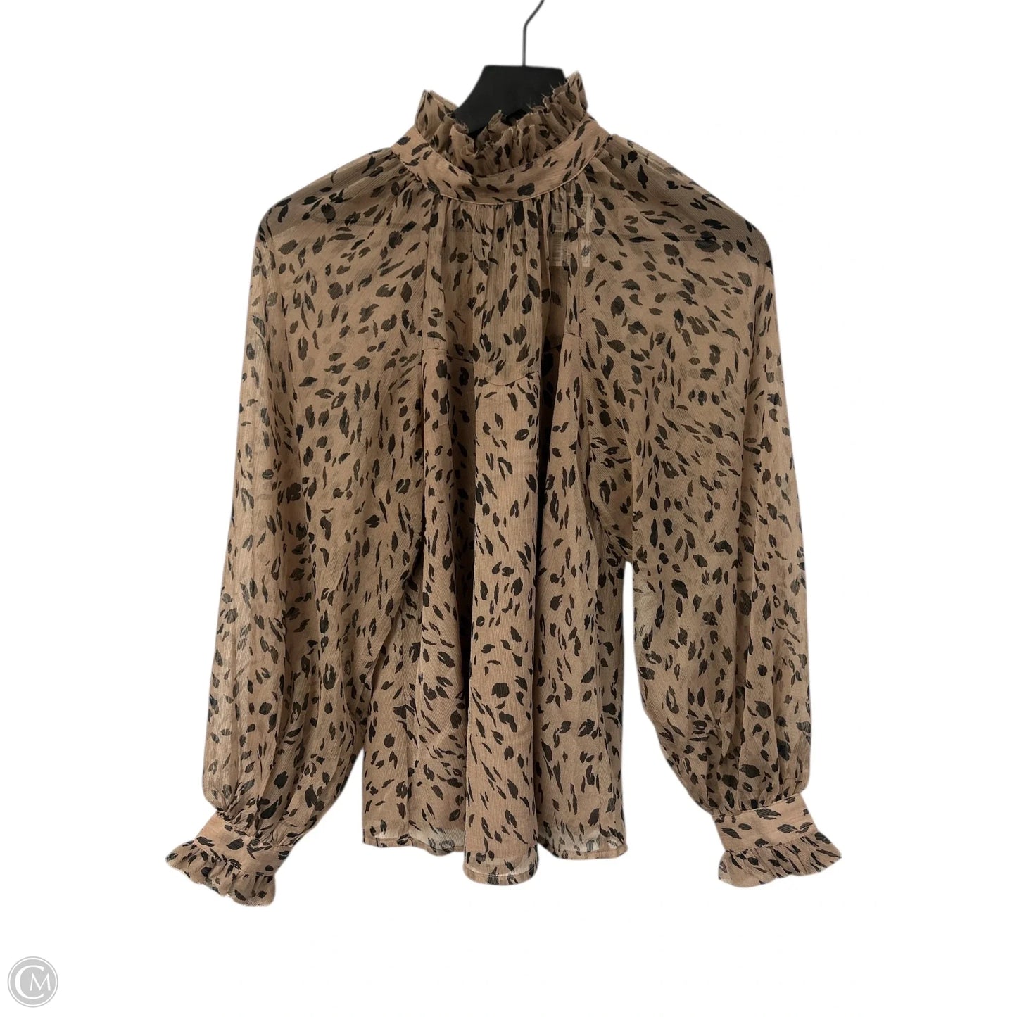 Top Long Sleeve By Blu Pepper In Brown, Size: S