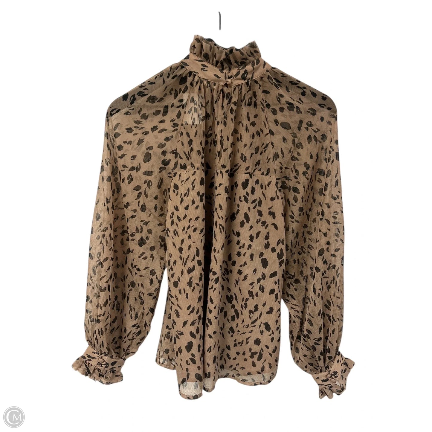 Top Long Sleeve By Blu Pepper In Brown, Size: S