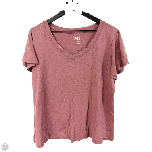 Top Short Sleeve Basic By Maurices In Pink, Size: Xl