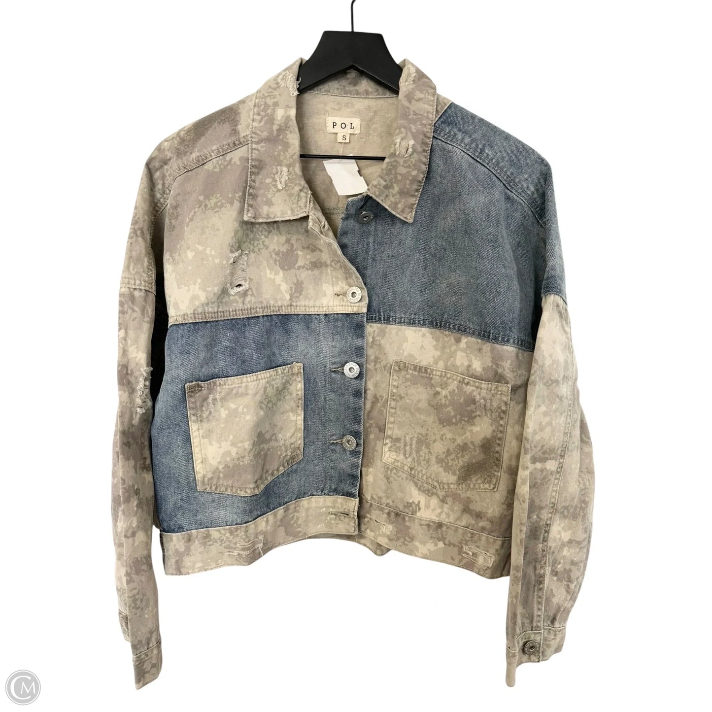 Jacket Denim By Pol In Blue Denim, Size: S