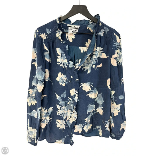 Blouse Long Sleeve By Daniel Rainn In Blue, Size: L
