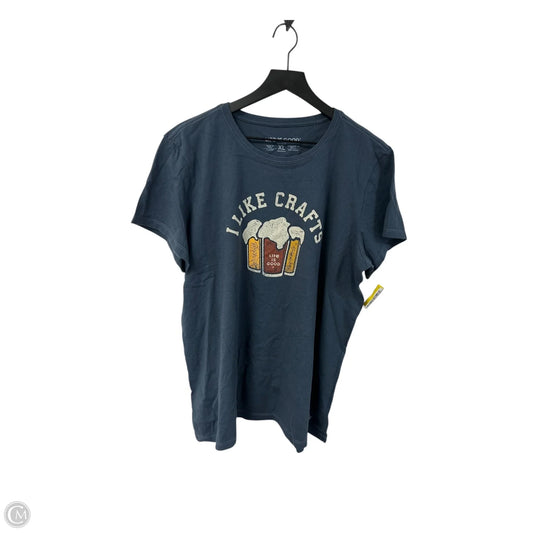Top Short Sleeve By Life Is Good In Blue, Size: Xl