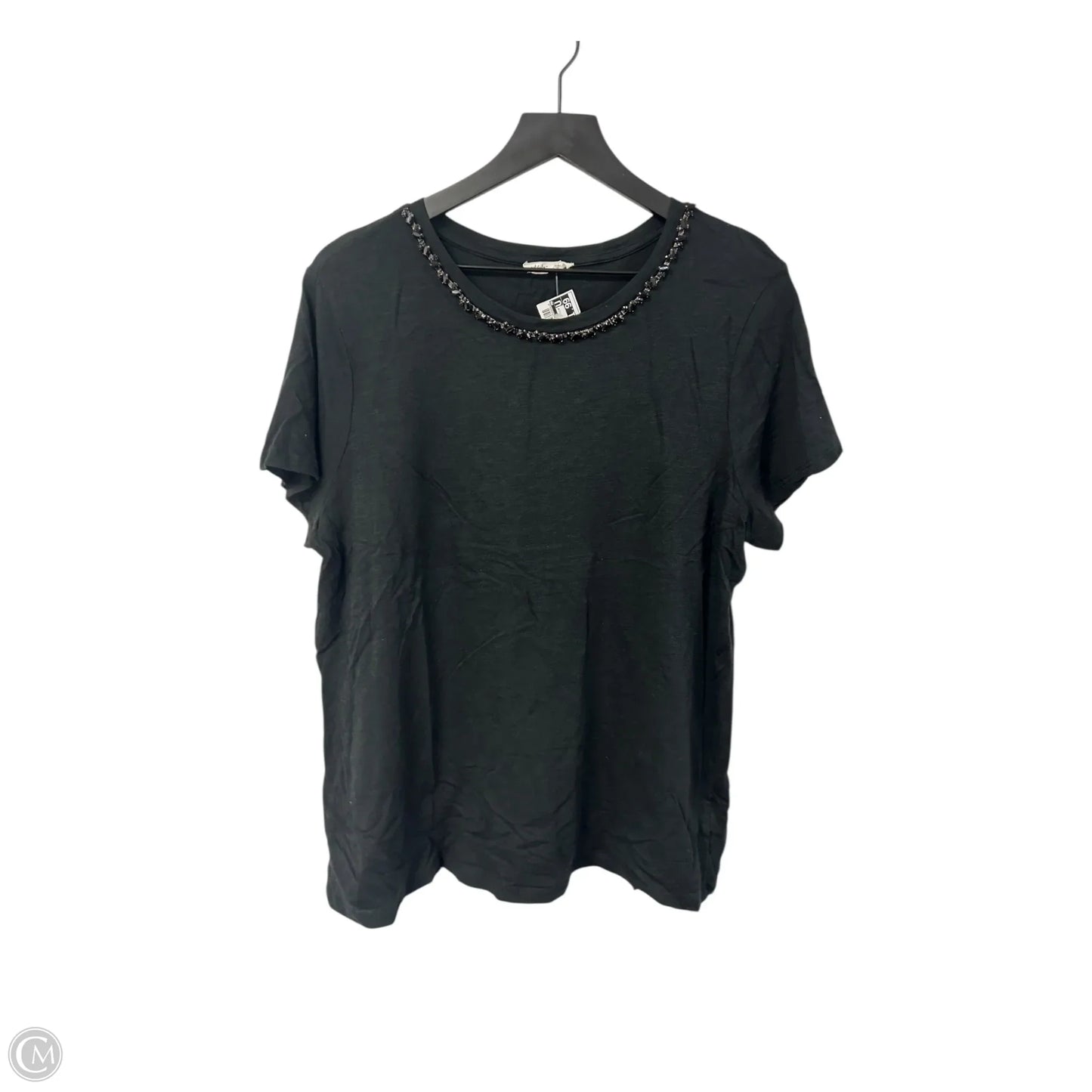 Top Short Sleeve By Edgely In Black, Size: Xl