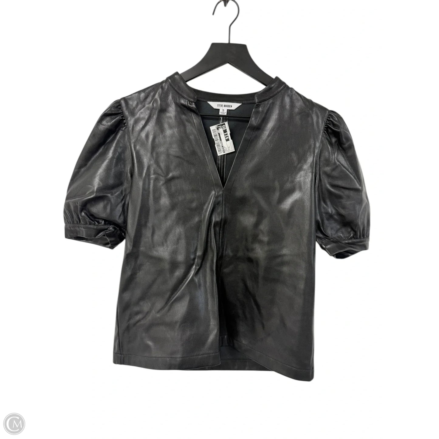 Top Short Sleeve By Steve Madden In Black, Size: S