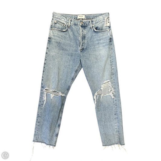 Jeans Straight By Agolde In Blue Denim, Size: 6