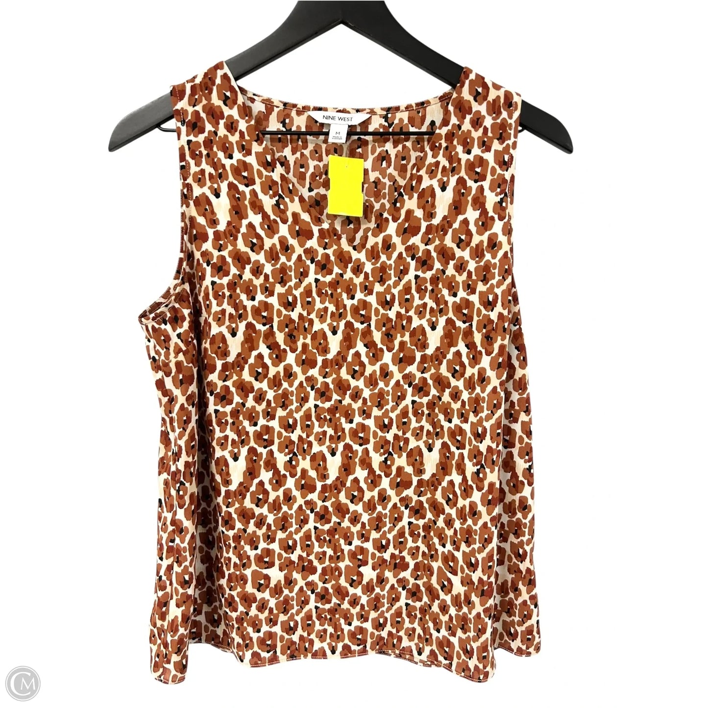 Top Sleeveless By Nine West In Brown & White, Size: M