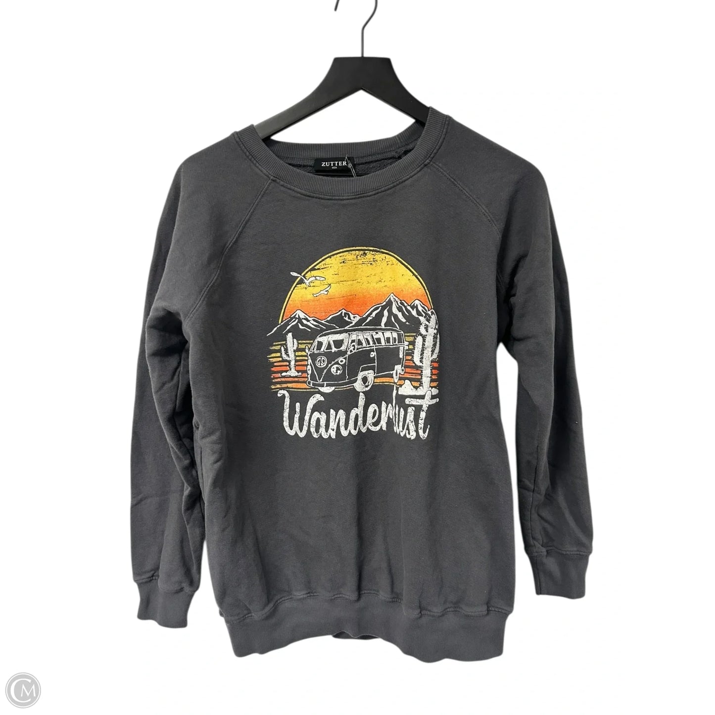 Sweatshirt Crewneck By Zutter In Grey, Size: L