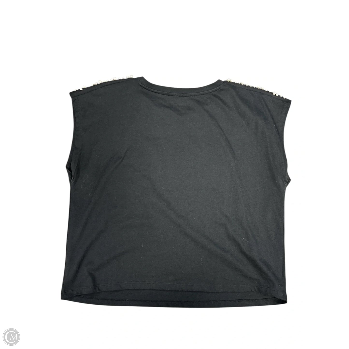 Top Short Sleeve By Calligraphie In Black & White, Size: L