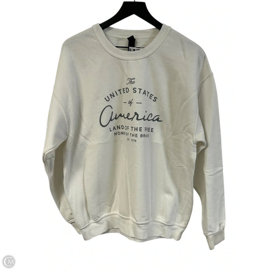 Sweatshirt Crewneck By Gildan In White, Size: L