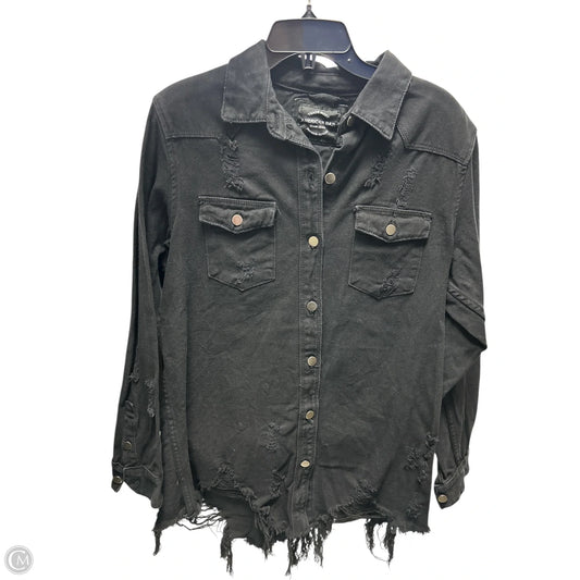 Jacket Denim By American Bazi In Black Denim, Size: M