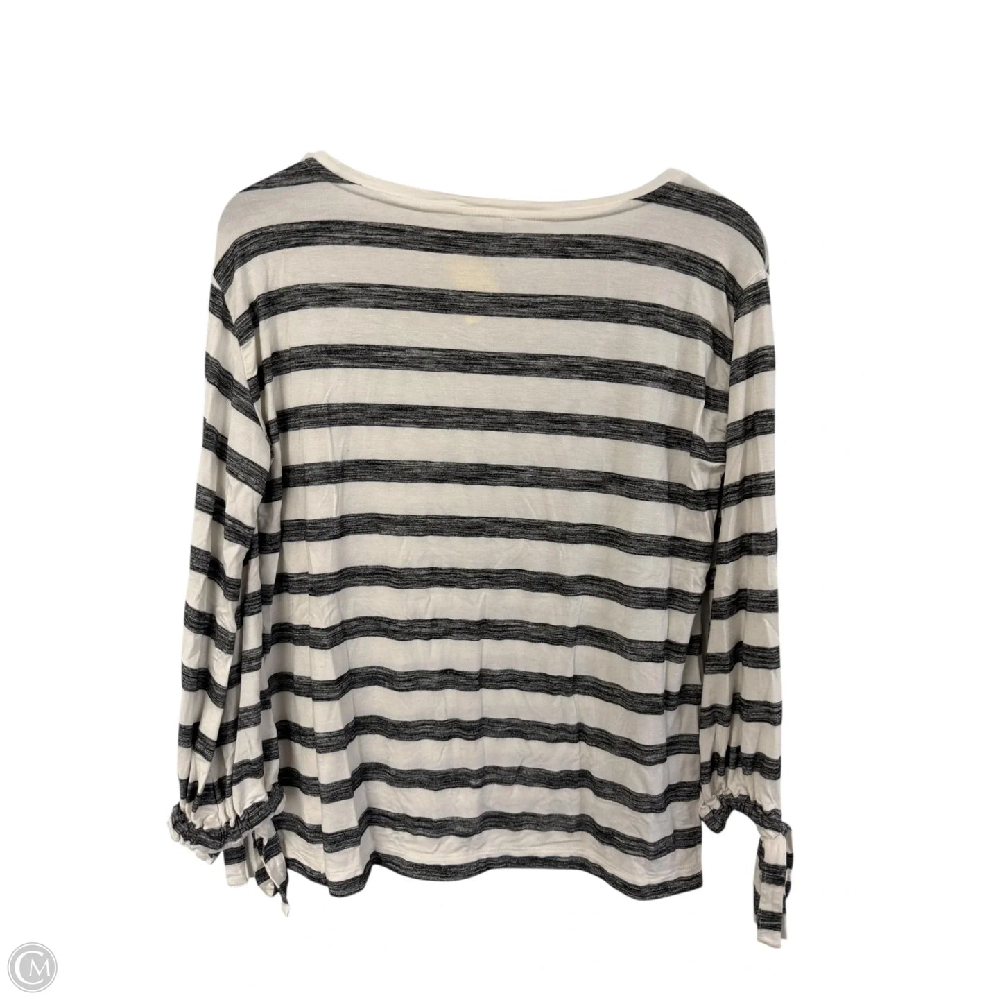 Top Long Sleeve By Ann Taylor In Grey & White, Size: Sp