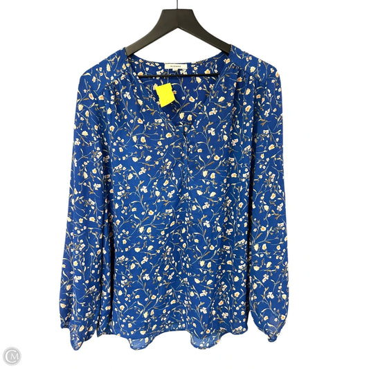 Top Long Sleeve By Pleione In Blue, Size: Xl