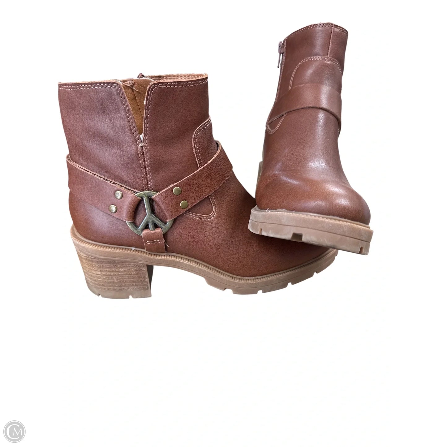 Boots Leather By Lucky Brand In Brown, Size: 9.5