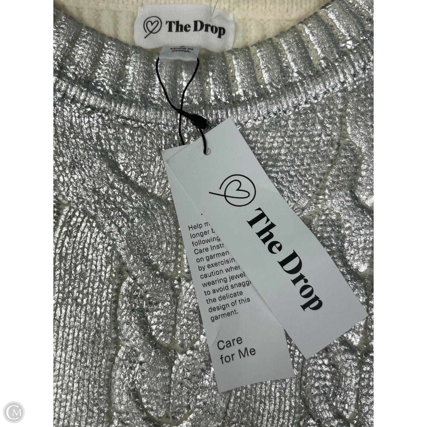 Sweater By The Drop In Silver & White, Size: S