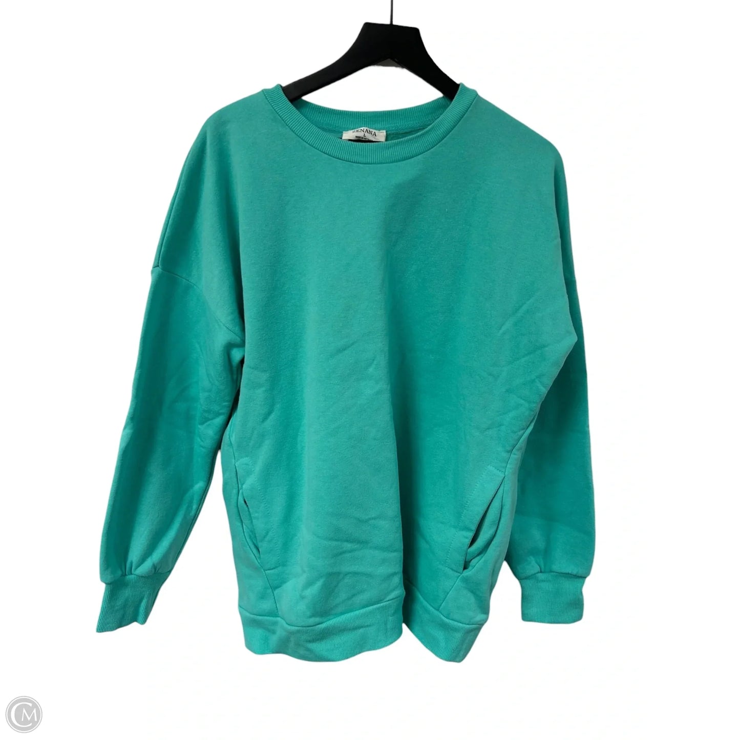 Sweatshirt Crewneck By Zenana In Blue, Size: L