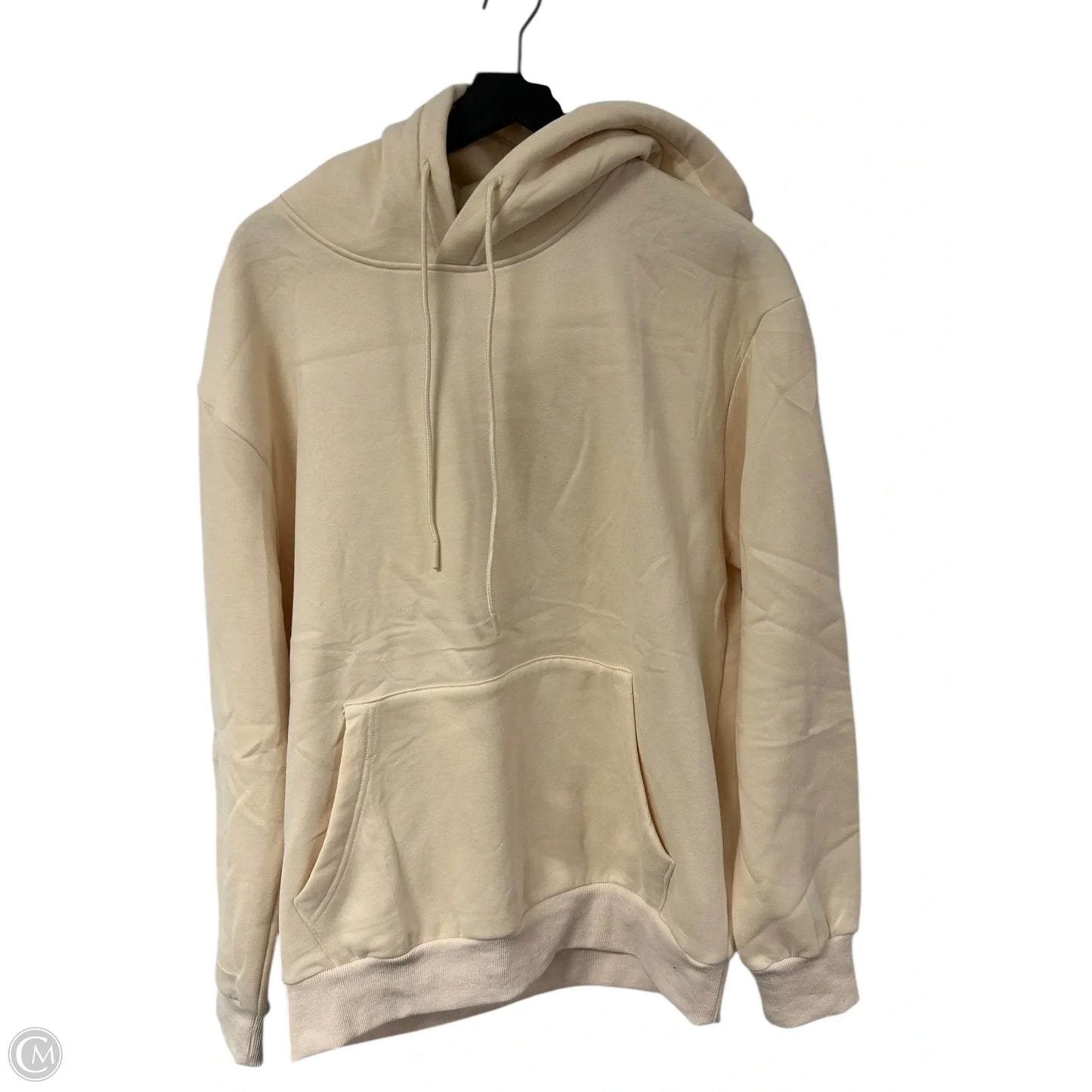 Sweatshirt Hoodie By Clothes Mentor In Cream, Size: M
