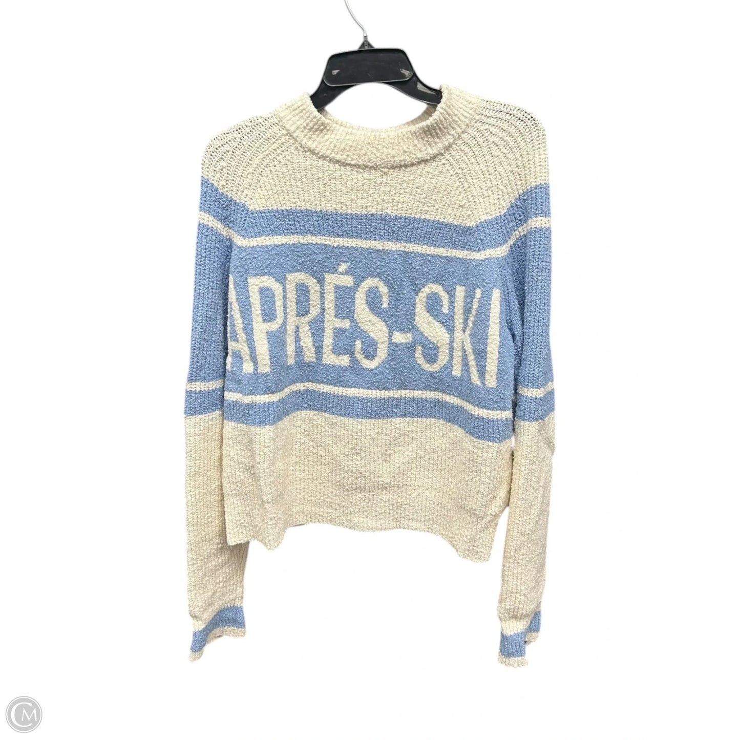 Sweater By Miou Muse In Blue & White, Size: S