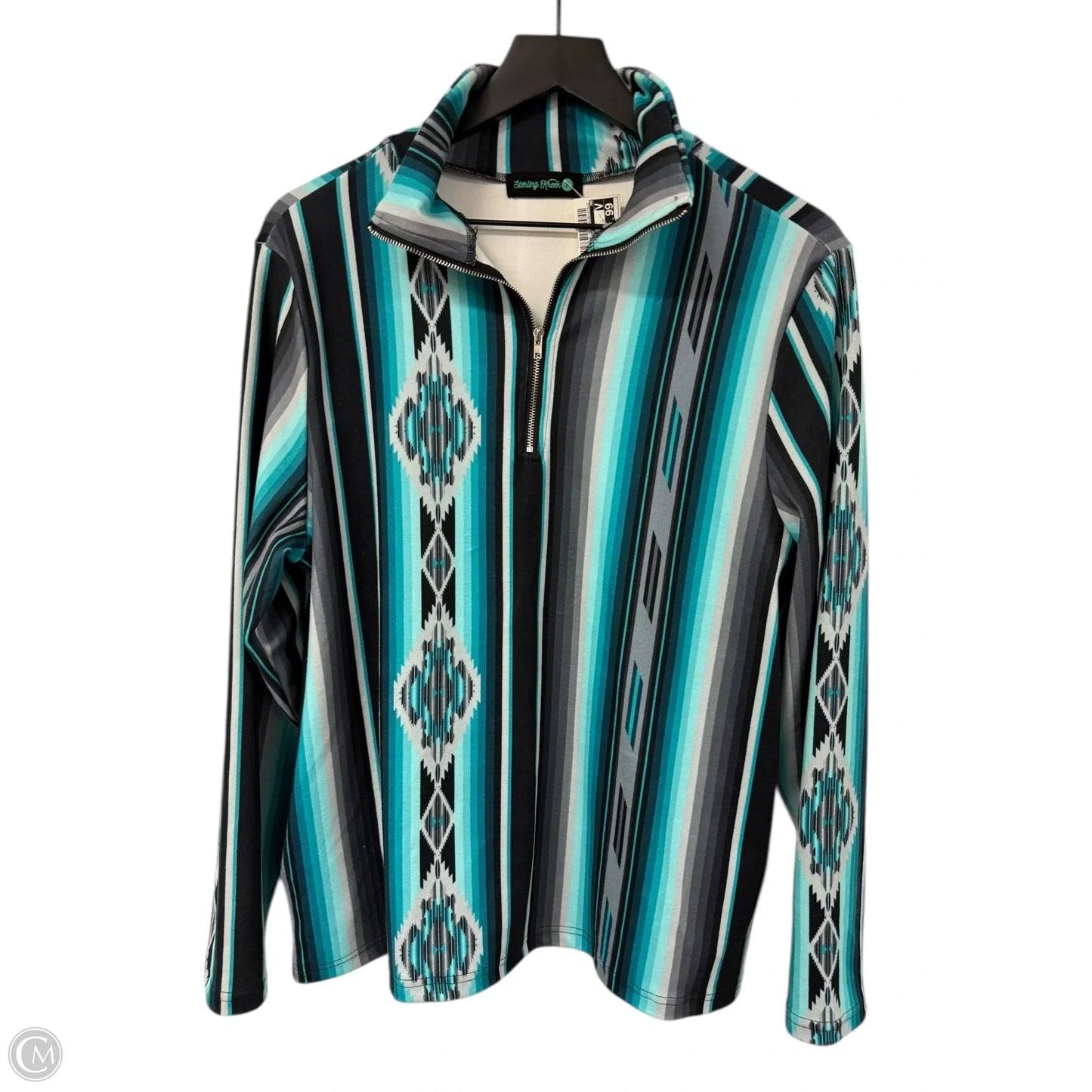 Top Long Sleeve By Clothes Mentor In Black & Blue, Size: S