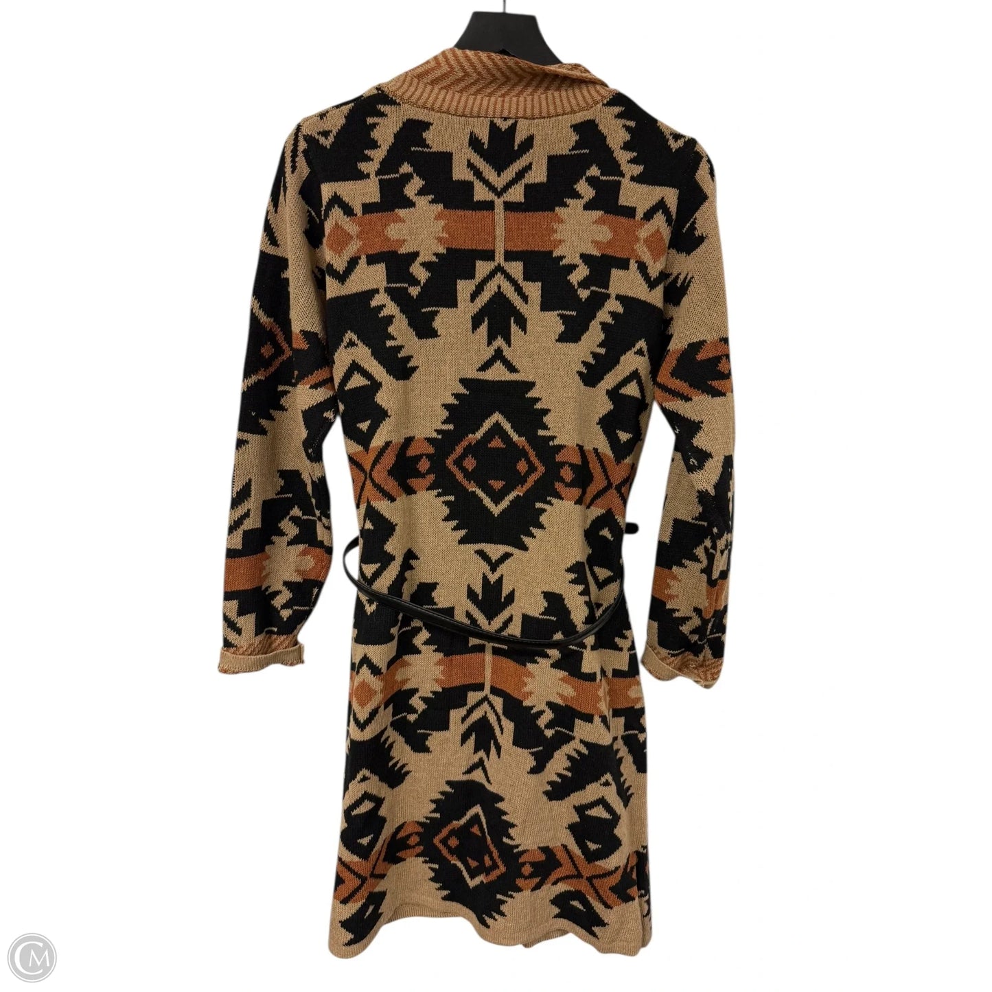 Sweater Cardigan By Cmc In Black & Tan, Size: S