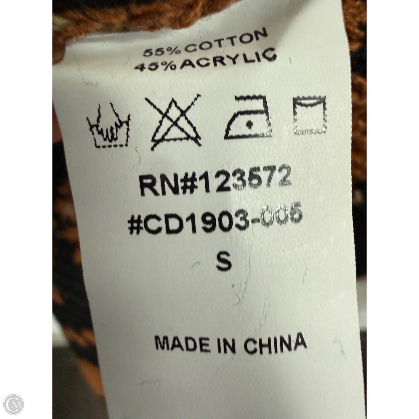 Sweater Cardigan By Cmc In Black & Tan, Size: S