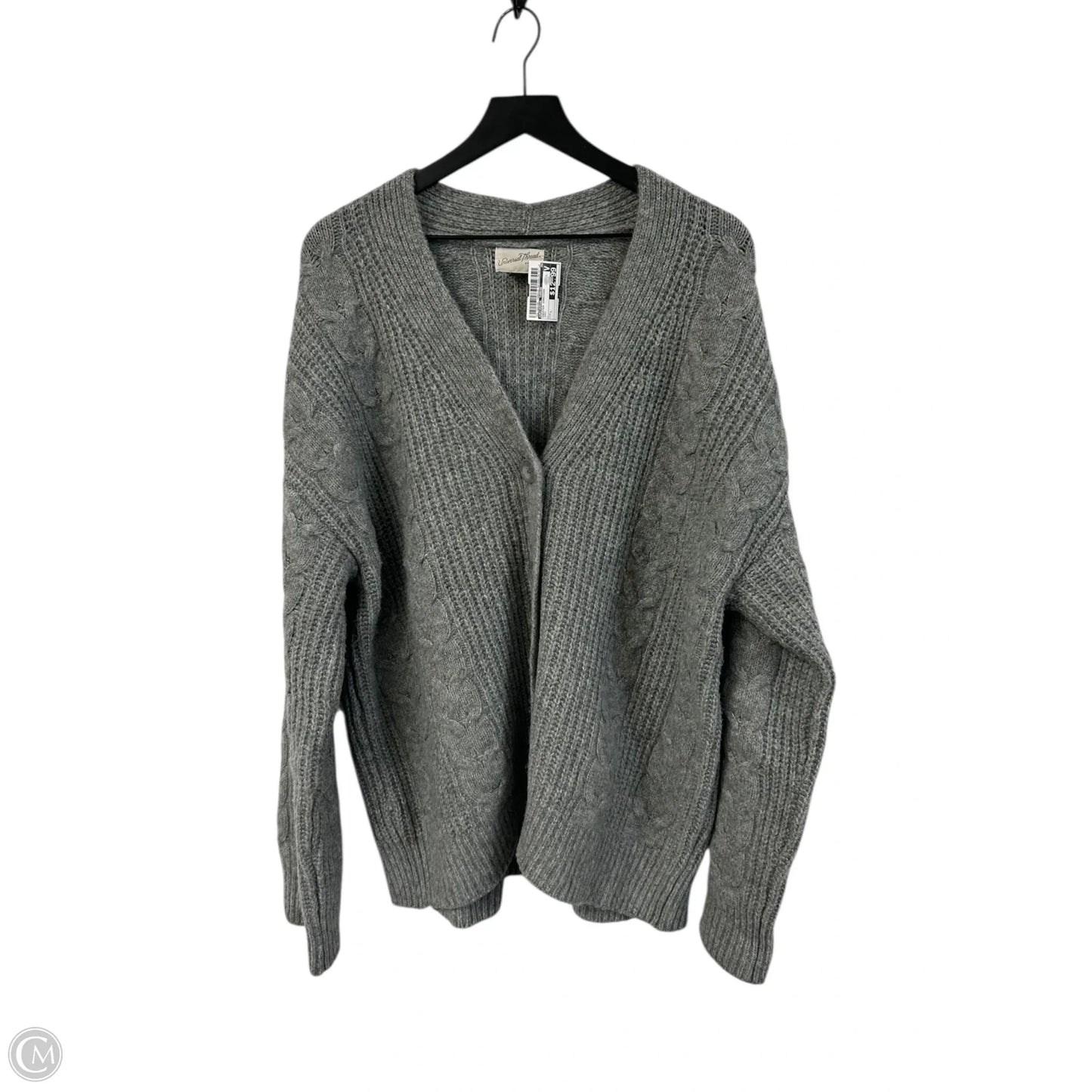 Sweater Cardigan By Universal Thread In Grey, Size: L