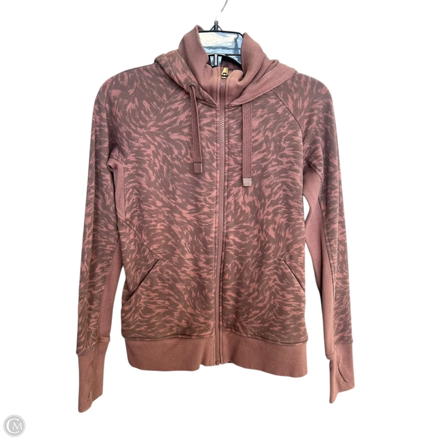 Sweatshirt Hoodie By Athleta In Grey & Purple, Size: Xs