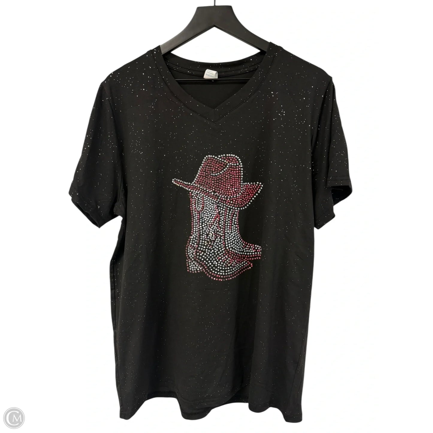 Top Short Sleeve By Cmf In Black, Size: Xxl