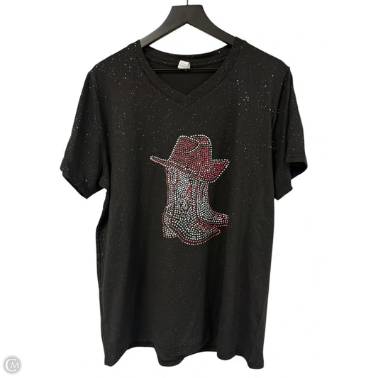 Top Short Sleeve By Cmf In Black, Size: Xxl