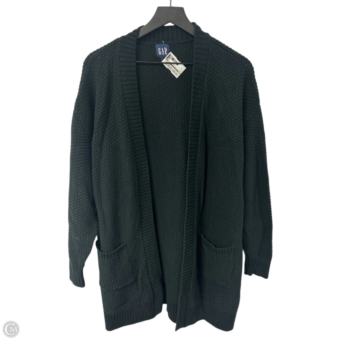 Sweater Cardigan By Gap In Black, Size: M