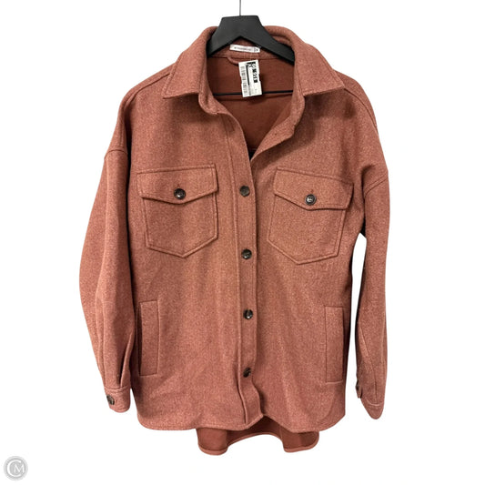 Jacket Shirt By Staccato In Orange, Size: M
