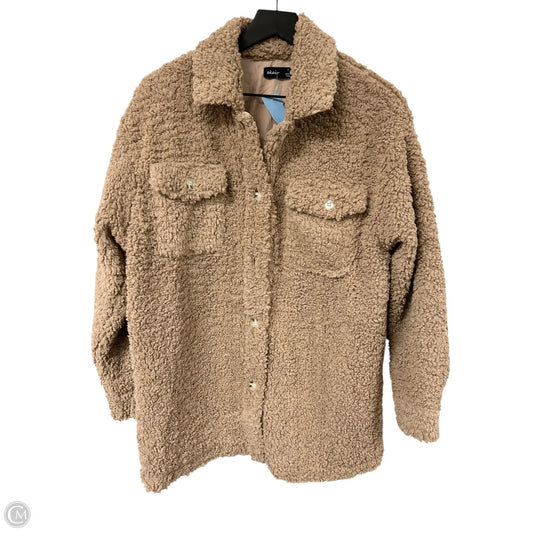 Coat Faux Fur & Sherpa By Cmc In Tan, Size: S