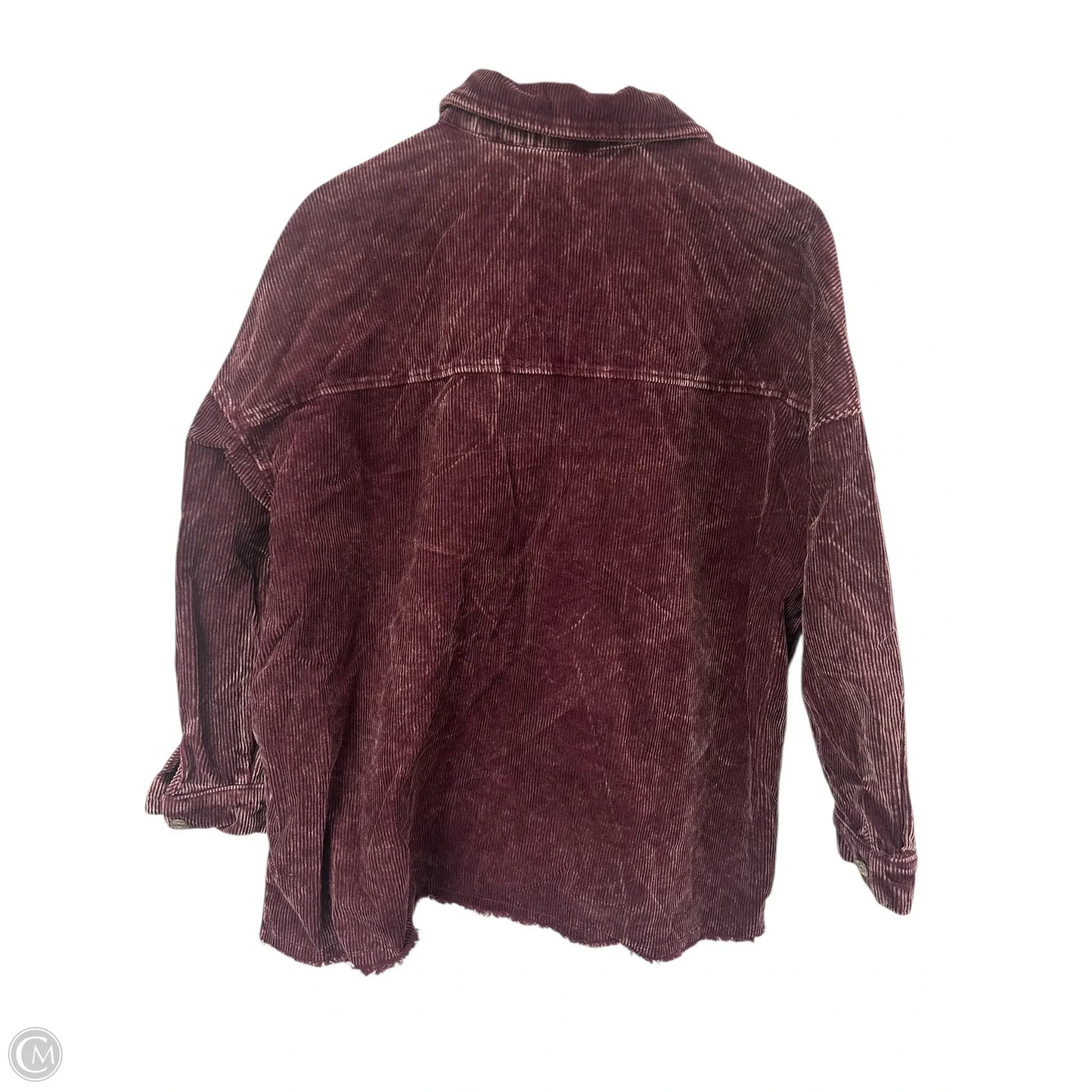 Jacket Shirt By Zenana In Purple, Size: L