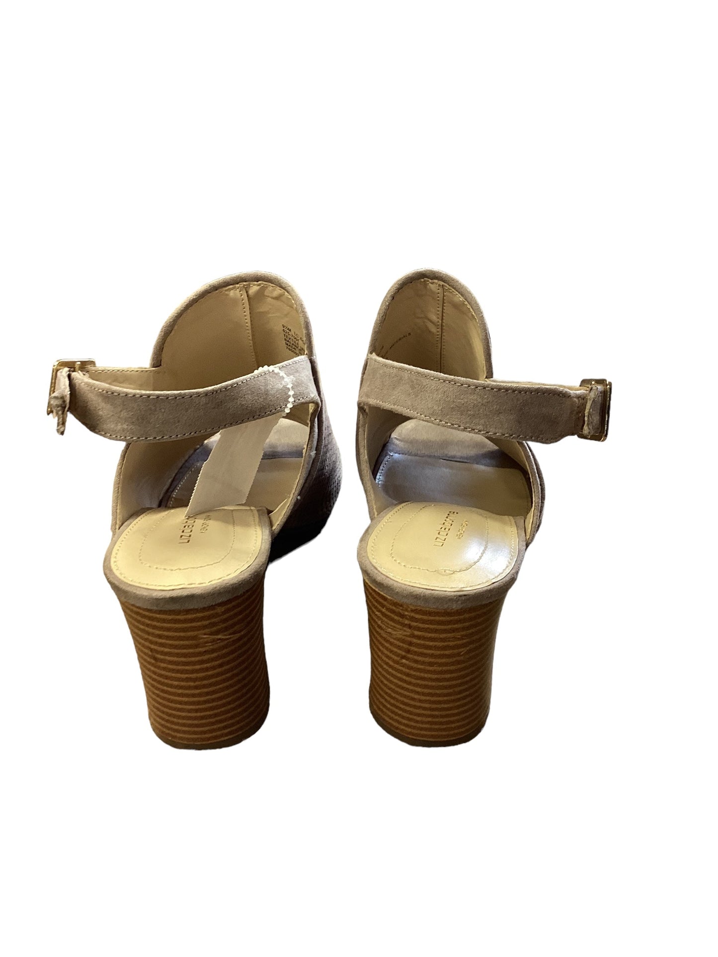 Beige Sandals Heels Block Liz Claiborne, Size 9.5