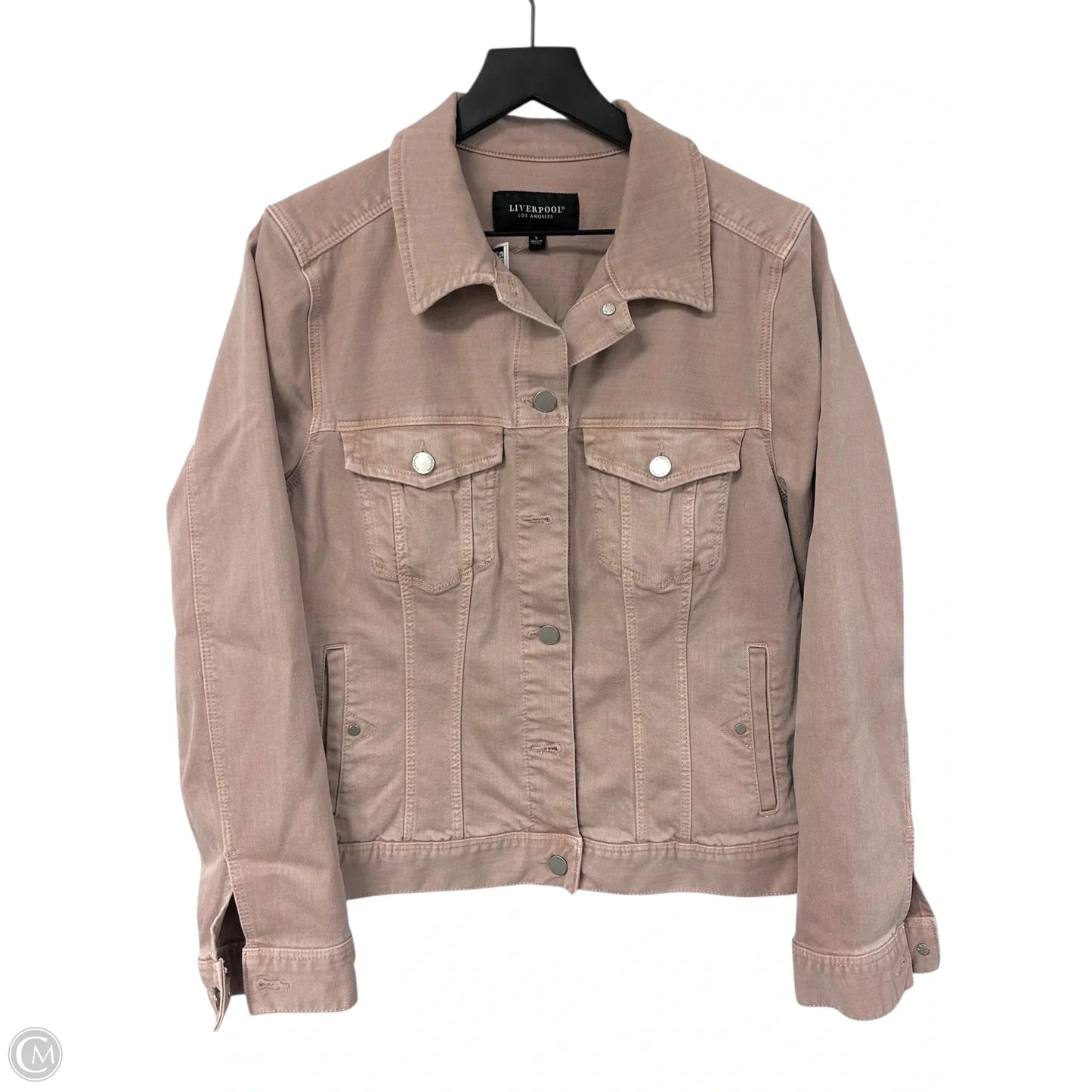 Jacket Denim By Liverpool In Pink Denim, Size: L