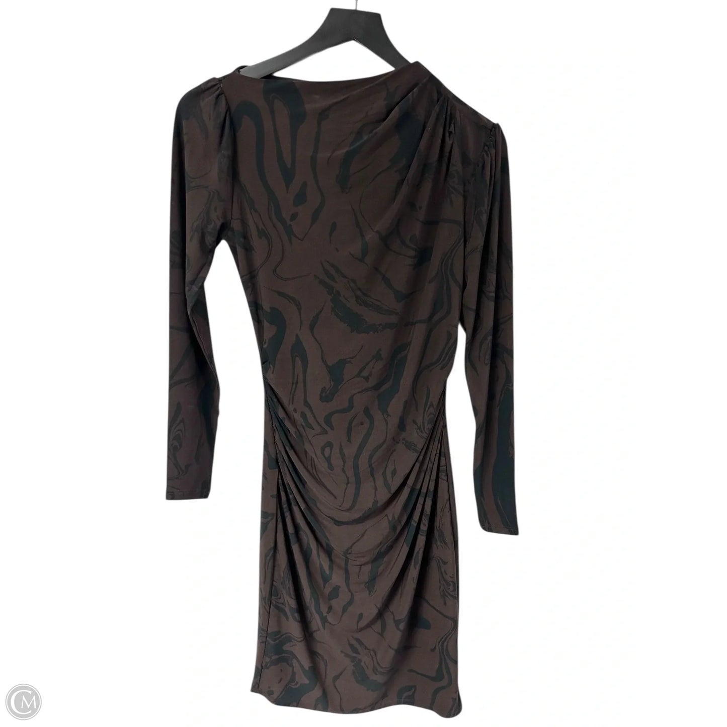 Dress Party Midi By Express In Black & Brown, Size: M