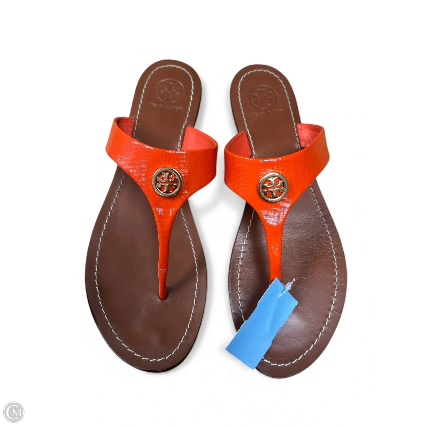 Sandals Designer By Tory Burch In Orange, Size: 9