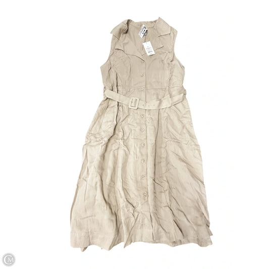 Dress Casual Midi By A New Day In Tan, Size: Xxl