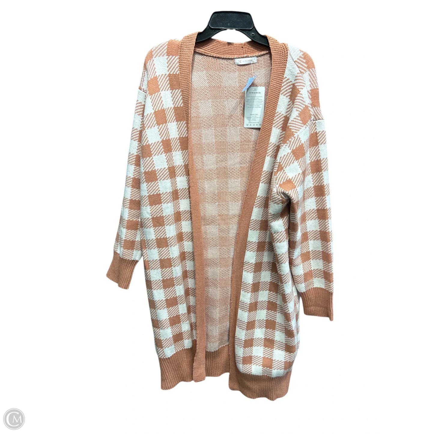 Sweater Cardigan By Kirundo In Tan & White, Size: Xxl