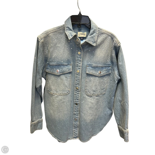 Blouse Long Sleeve By Universal Thread In Blue Denim, Size: Xs
