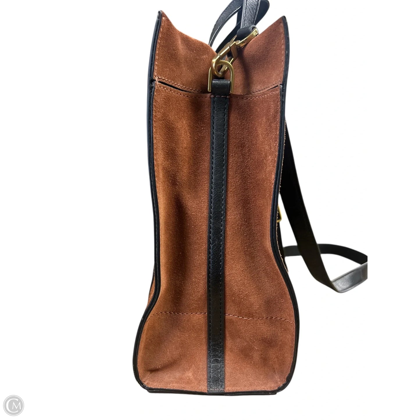 Handbag Leather By Fossil, Size: Medium