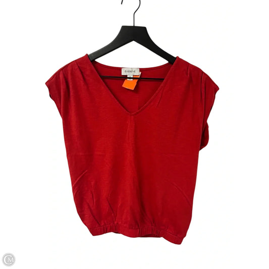 Top Short Sleeve By Evereve In Red, Size: S